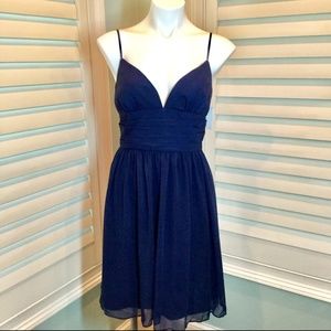 NWT David's Bridal Navy Ruched waist dress, 10